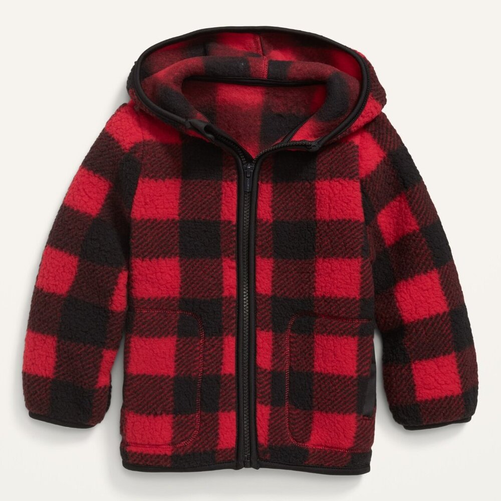 Old Navy Printed Hooded‎ Sherpa Jacket 18-24 Mos